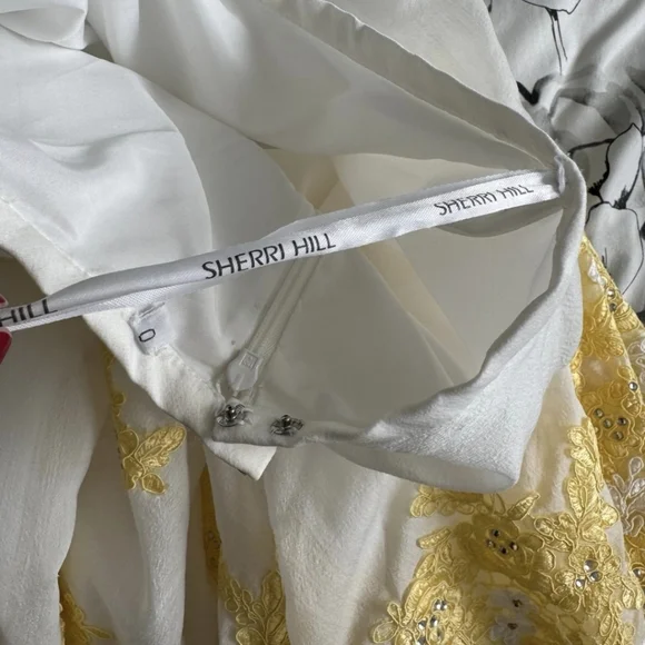 Sherri Hill White and Yellow Skirt Dress - Picture 5 of 6